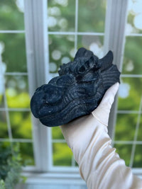 Black Obsidian Dragon Head