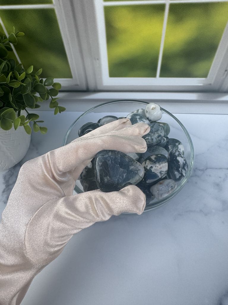 Moss agate tumbles