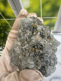 Blue Fluorite and Pyrite Cluster