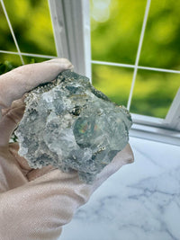 Blue Fluorite and Pyrite Cluster 2