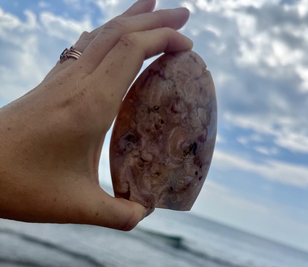Pink Flower Agate Freeform