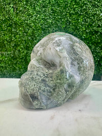 Moss Agate Skull