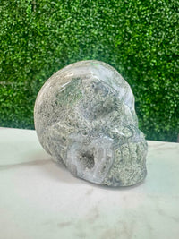 Moss Agate Skull