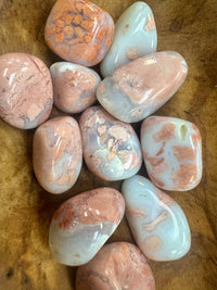 Pink Flower Agate Tumble Stone
