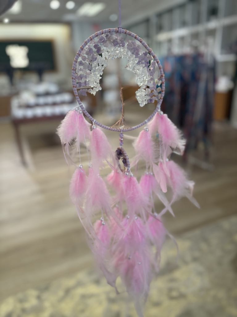 Tree of Life Dream Catcher with Amethyst and Clear quartz