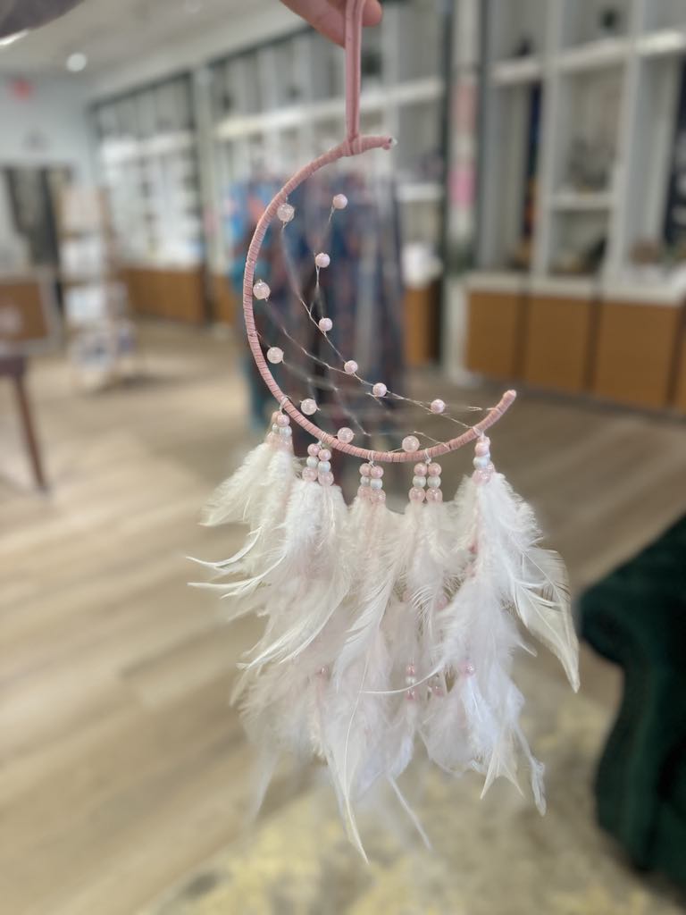 Pink Moon Shaped Dream Catcher