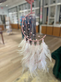 Pink Moon Shaped Dream Catcher