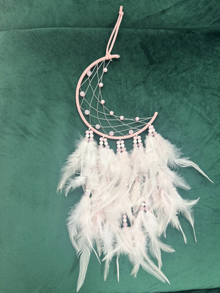 Pink Moon Shaped Dream Catcher
