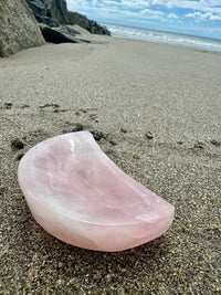 Rose Quartz Crescent Moon Bowl