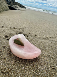 Rose Quartz Crescent Moon Bowl