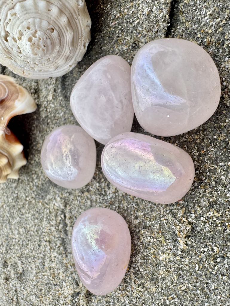 Angel Aura Rose Quartz Tumbles