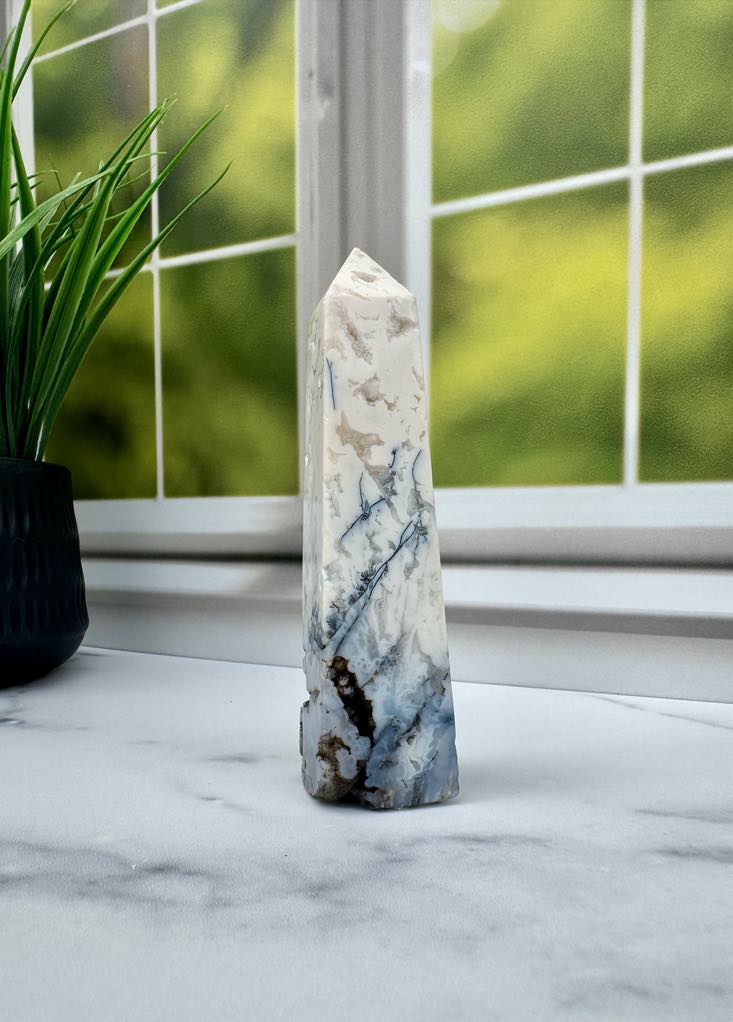 White Druzy Agate Tower 3