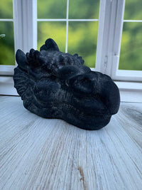 Black Obsidian Dragon Head