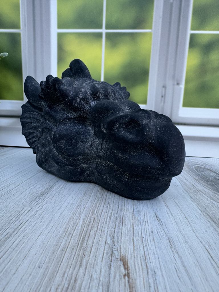 Black Obsidian Dragon Head