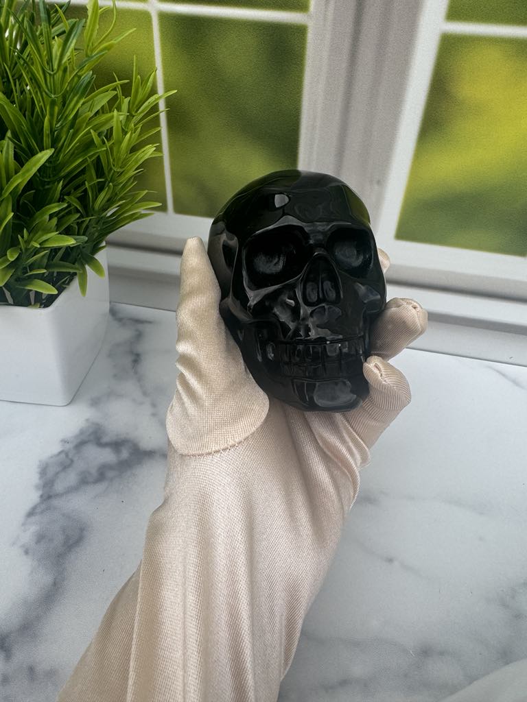 Black Obsidian Skull