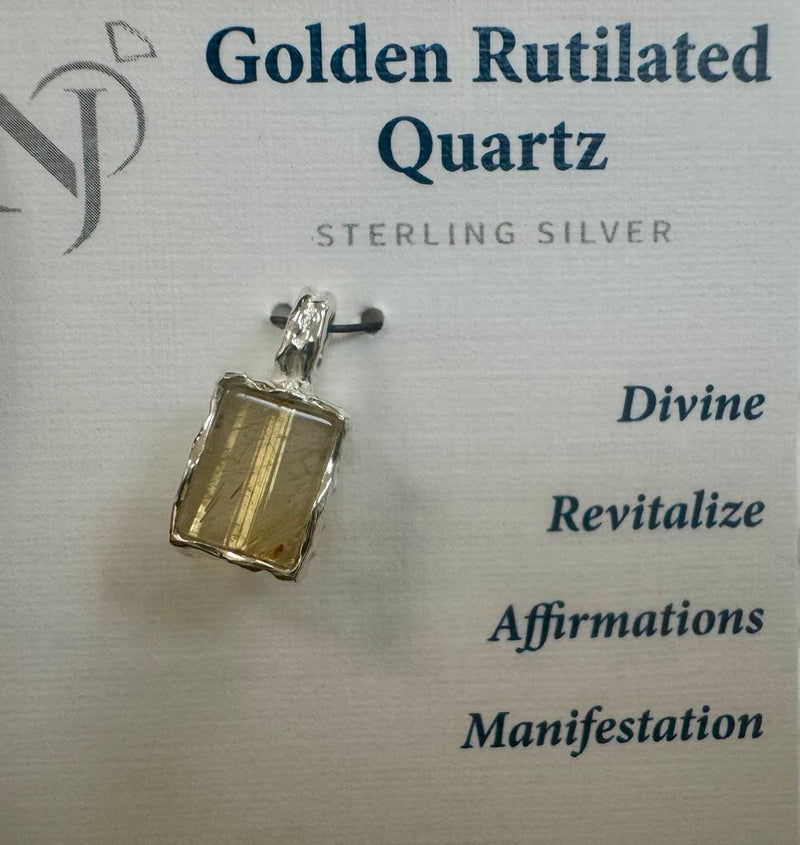 Golden Rutilated Quartz Ring (size 7) & Pendant set