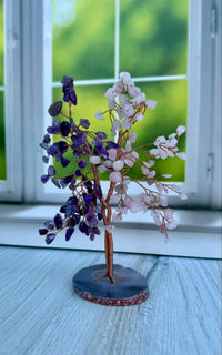 Amethyst and Rose Quartz Crystal Tree