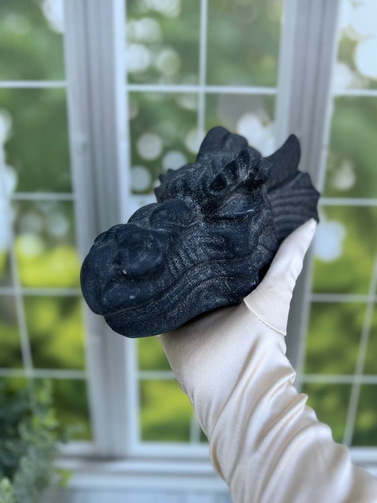 Black Obsidian Dragon Head