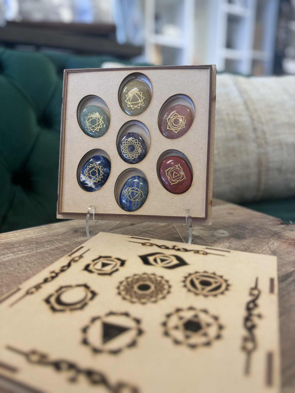 Chakra palm stone set