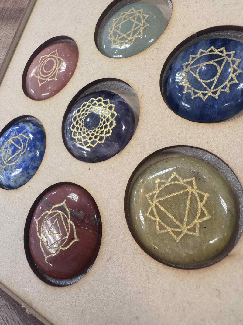 Chakra palm stone set