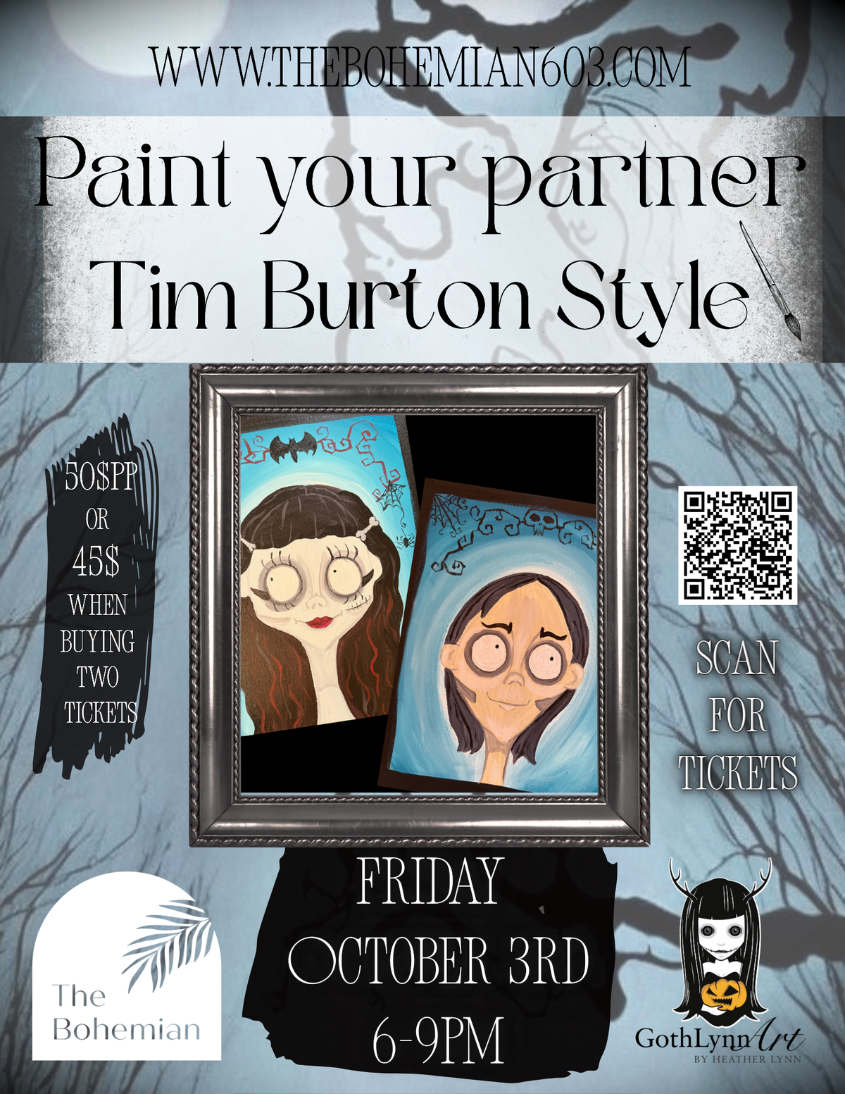 Paint your partner Tim Burton Style