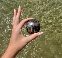 Black Moonstone Palm Stone