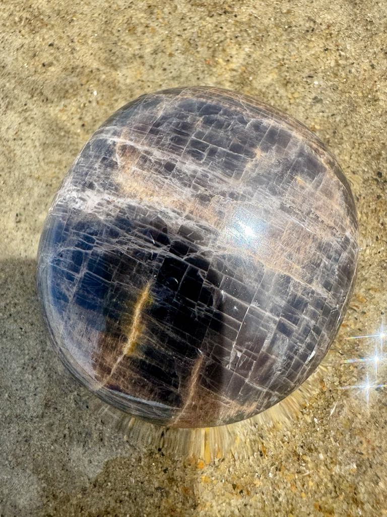 Black Moonstone Palm Stone