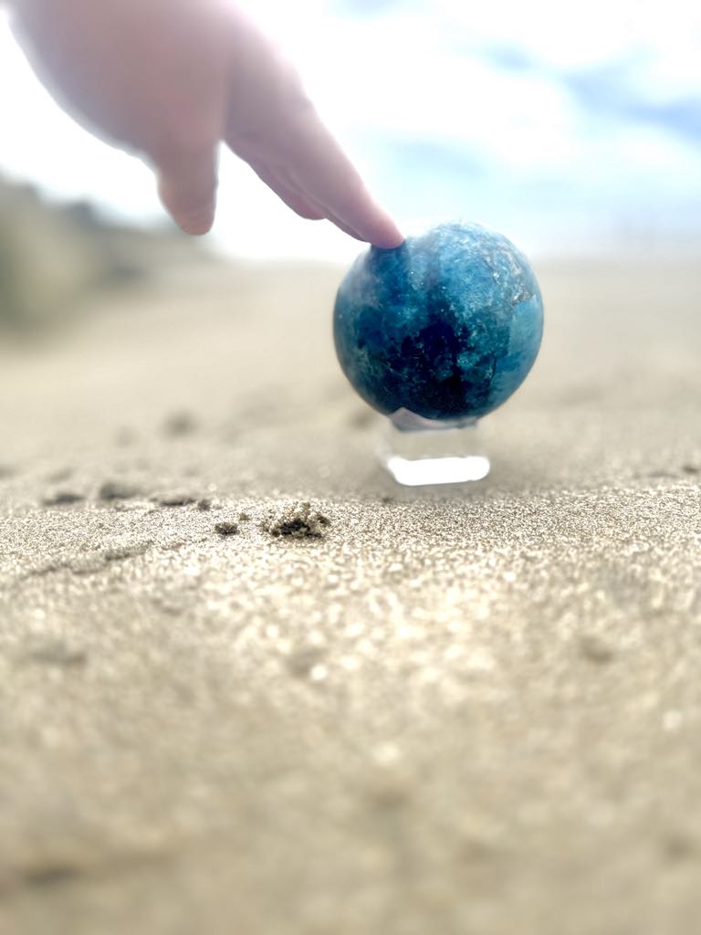 Blue Apatite Sphere