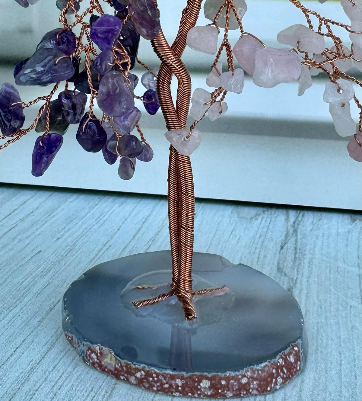 Amethyst and Rose Quartz Crystal Tree