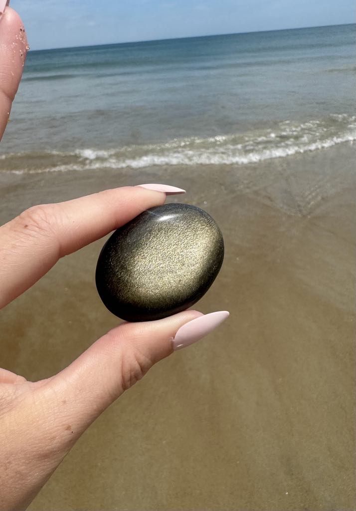 Golden Sheen Obsidian Palmstone