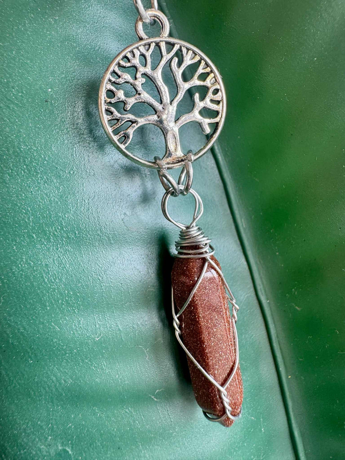 Goldstone Tree of Life Keychain