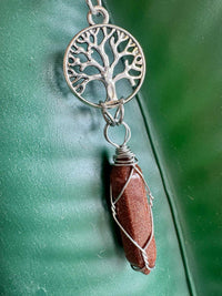 Goldstone Tree of Life Keychain