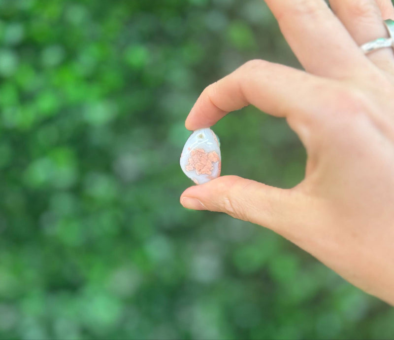 Pink Flower Agate Tumble Stone