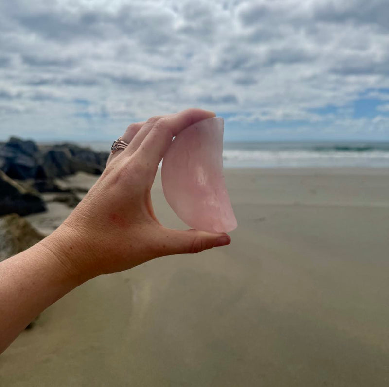 Rose Quartz Crescent Moon Bowl