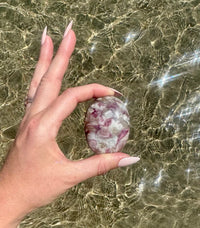 Pink Tourmaline Palm stone 1