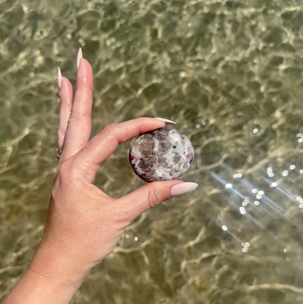 Pink Tourmaline Palm Stone 2
