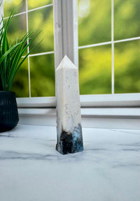 White Druzy Agate Tower 2