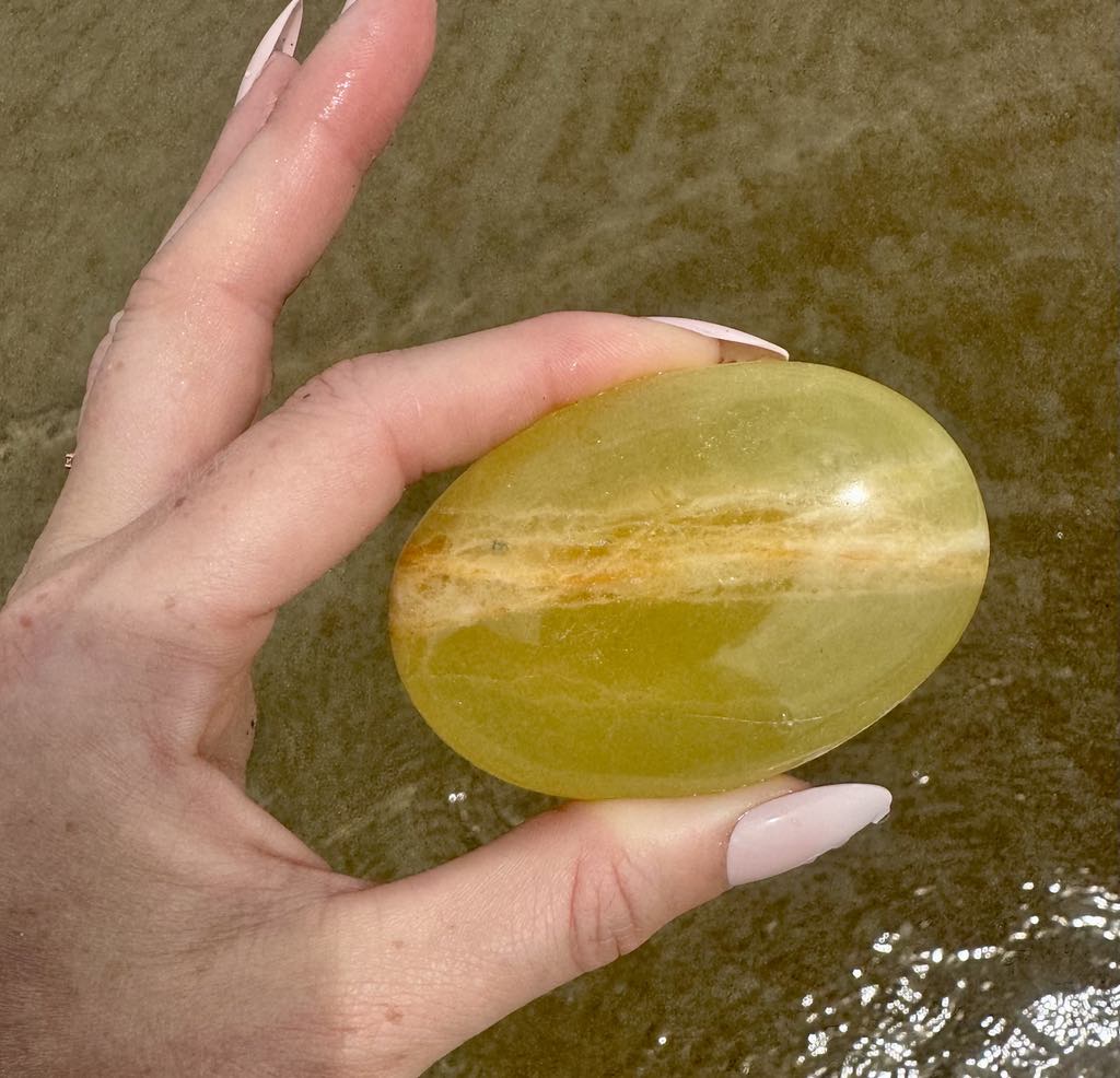 Yellow Calcite Palmstone