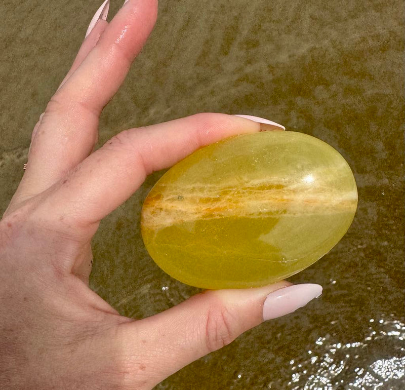 Yellow Calcite Palmstone
