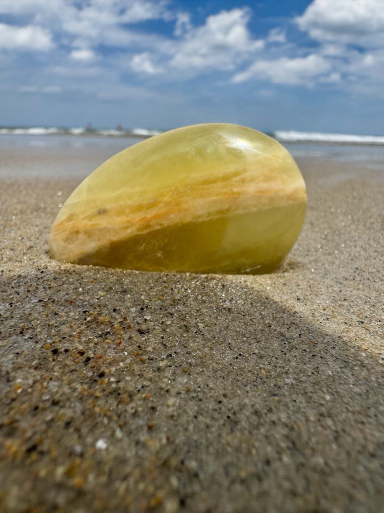 Yellow Calcite Palmstone
