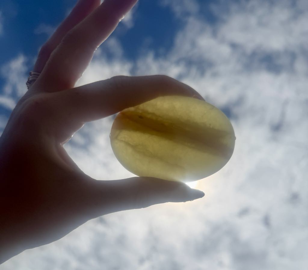 Yellow Calcite Palmstone